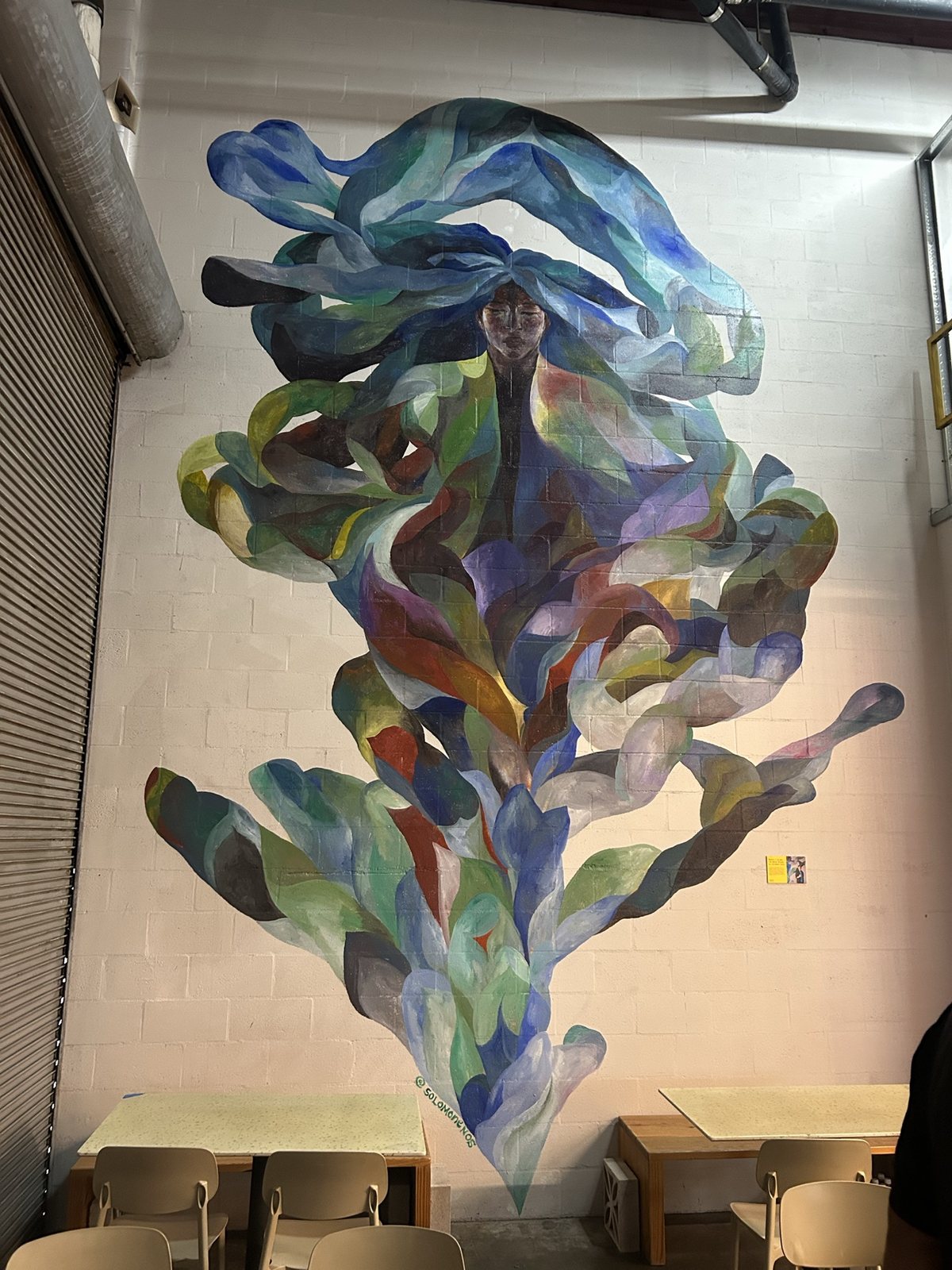 The mural, seen wider