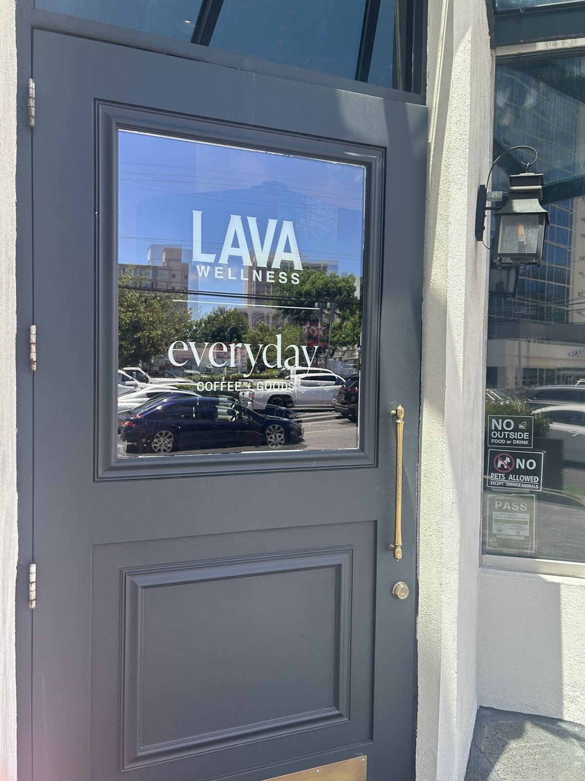 The Lava Wellness and Everyday storefront door