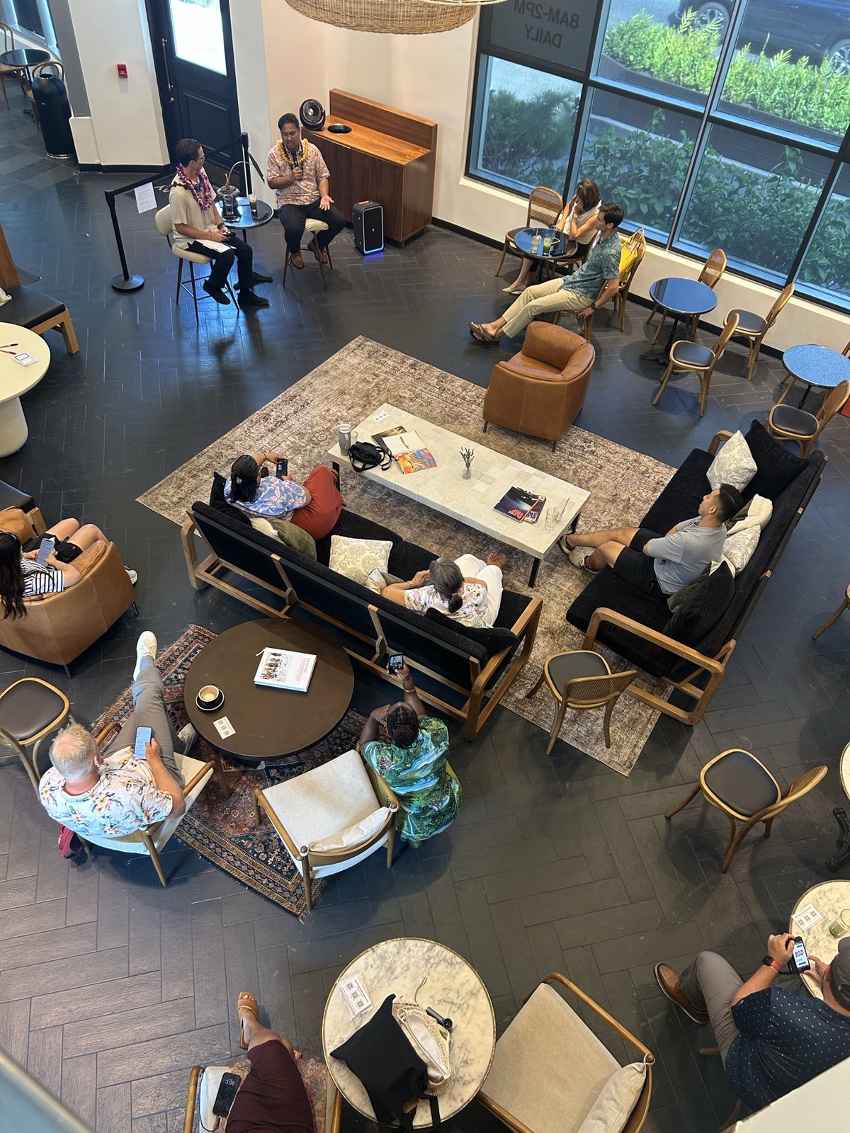 The lounge from above
