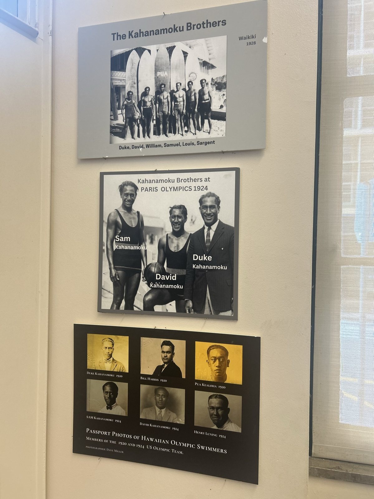 The Kahanamoku brothers display