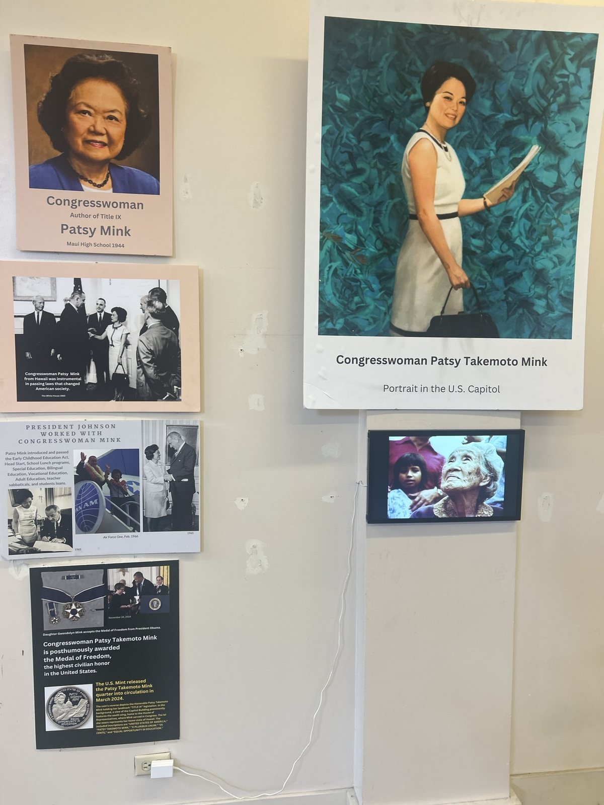 The Patsy Mink display wall