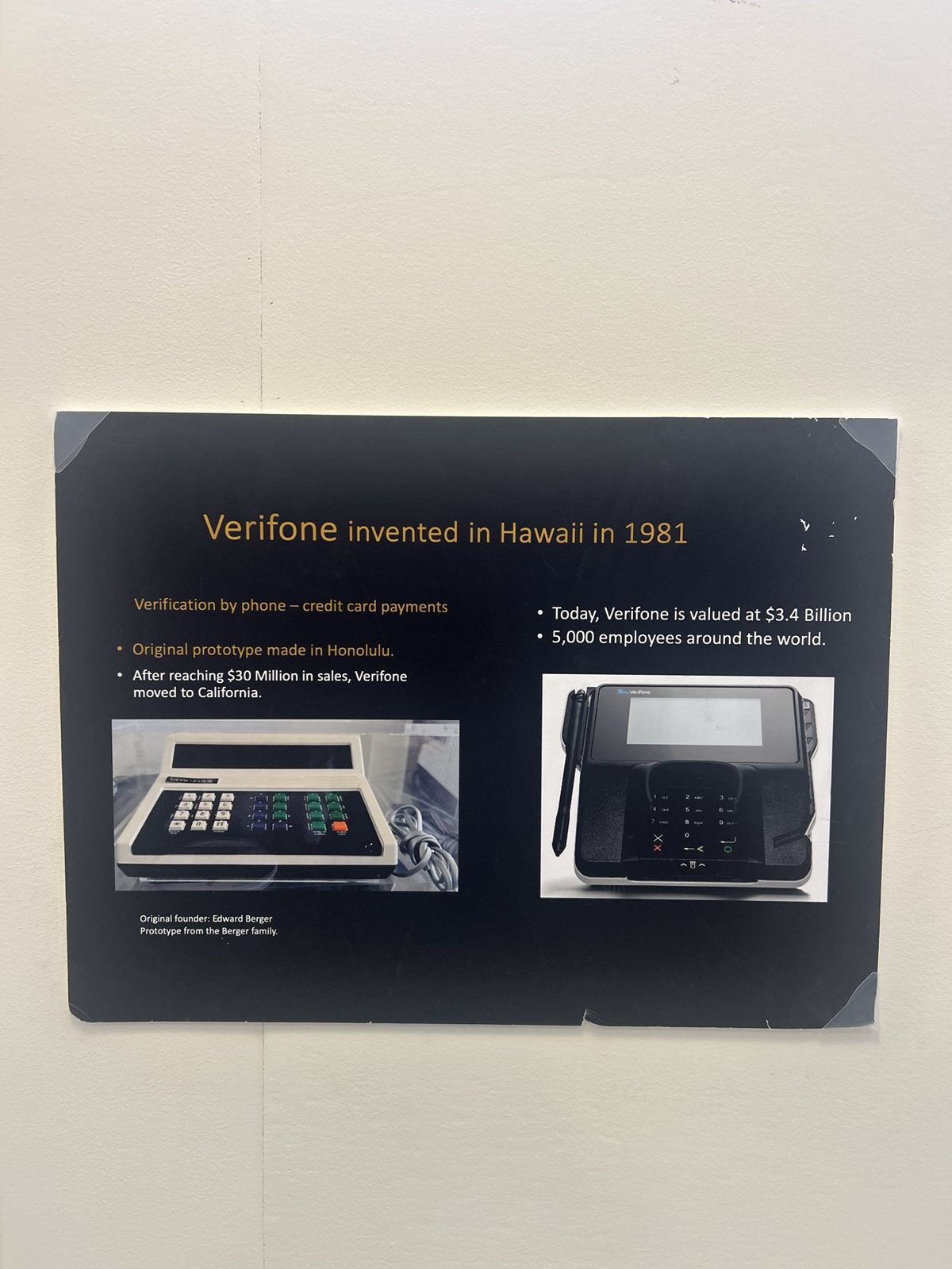 A panel on Verifone, invented in Hawaii in 1981