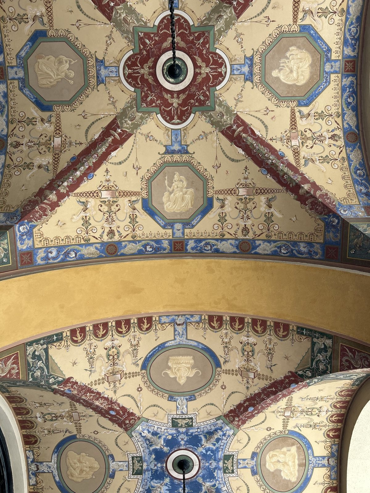 The painted vaulted ceiling