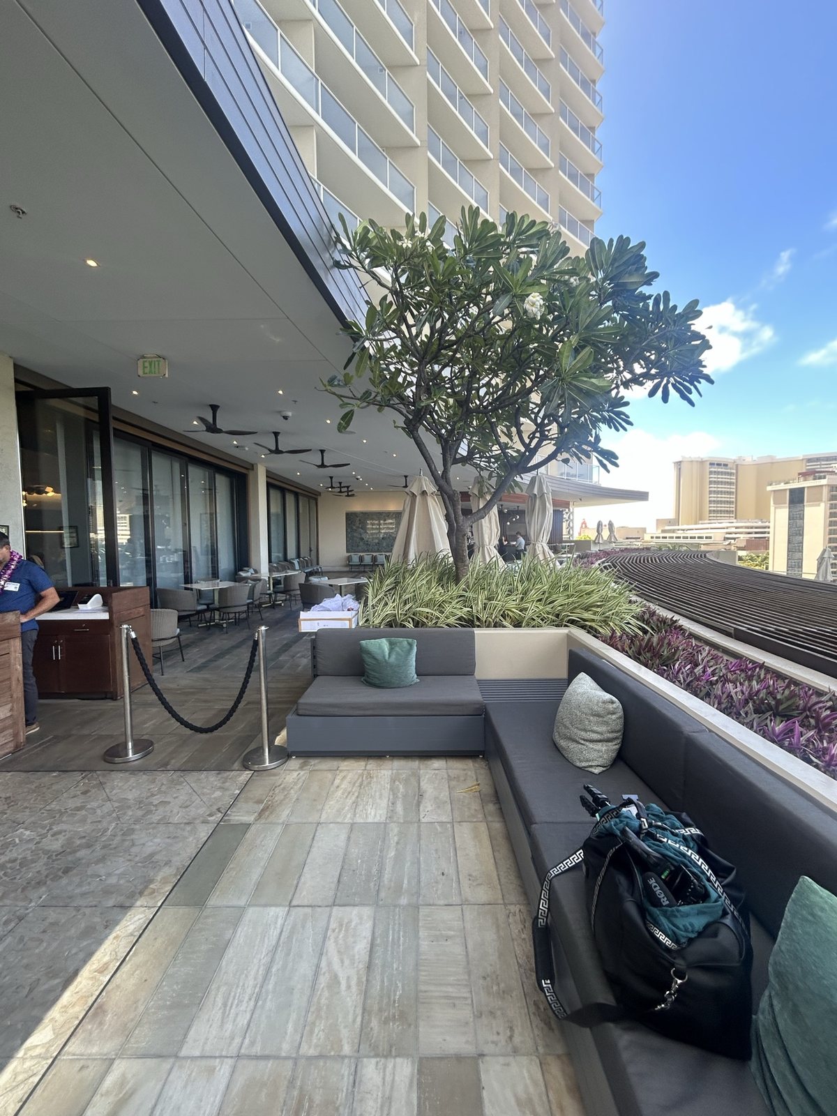 The terrace seating