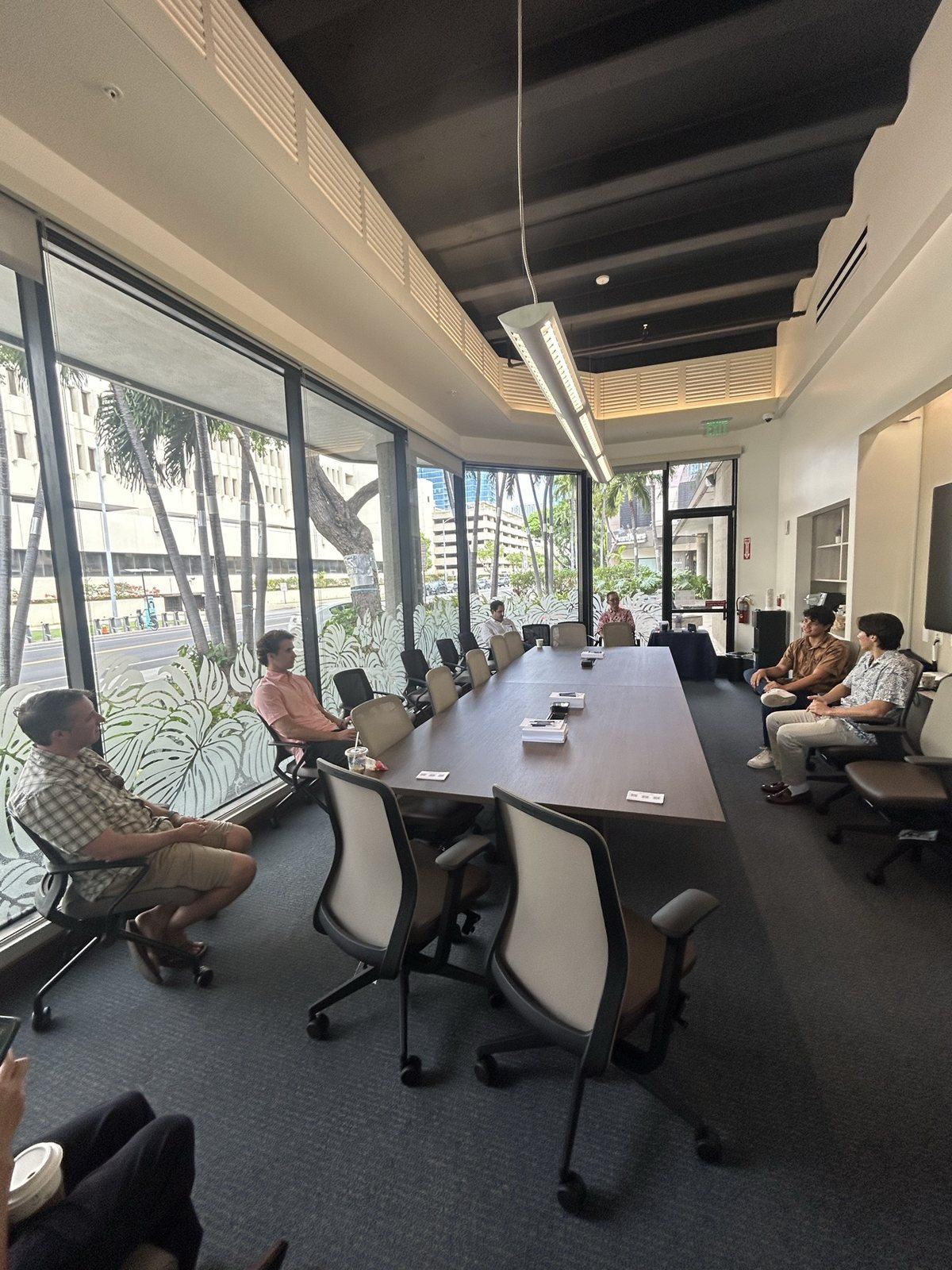 The boardroom table before the Gen Z panel