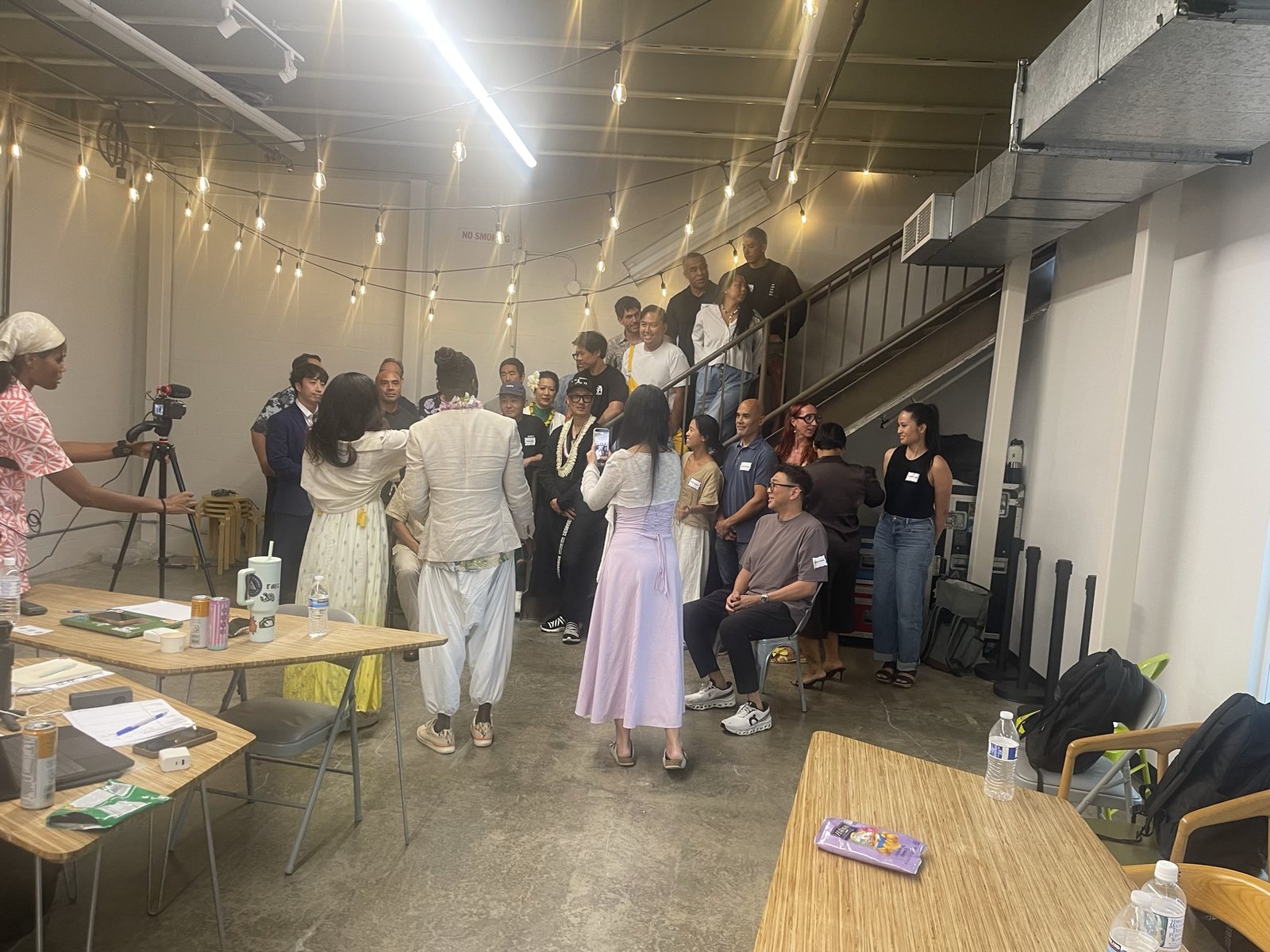 Attendees gathering for a group photo